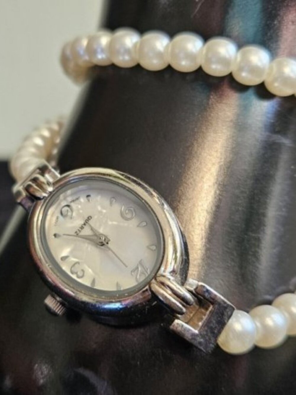Pearl Wrap Around Ladies Stainless Steel Quartz Watch
